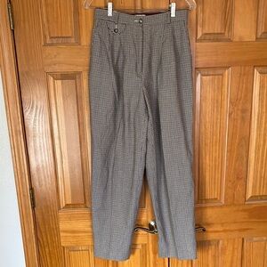 Liz Claiborne Wool Houndstooth Wide Leg Trousers Size 10